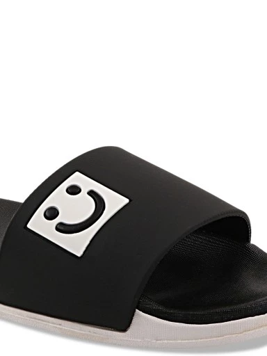 Stylestry Women Black & White Printed Sliders