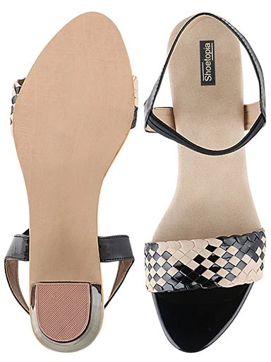 Stylestry Women's & Girl's Black Pointed Toe Block Heeled Sandals
