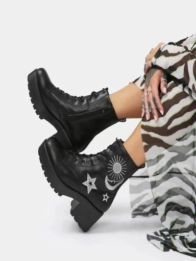 Stylestry Womens & Girls Black Solid Heeled Boots