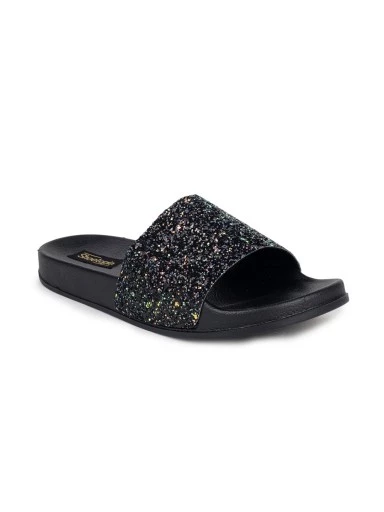 Stylestry Women Black Solid Synthetic Open Toe Flats
