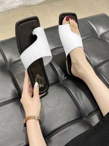 Stylestry Women & Girls White One Toe Flats