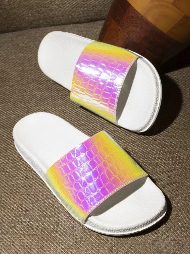 Stylestry Women & Girls Embellished White Sliders