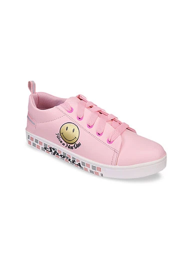 Stylestry Womens & Girls Pink Lace Up Trending Stylish Sneakers Shoes