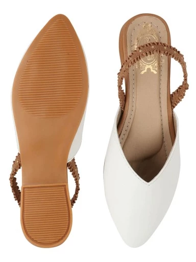 Stylestry Women White Mojaris Flats