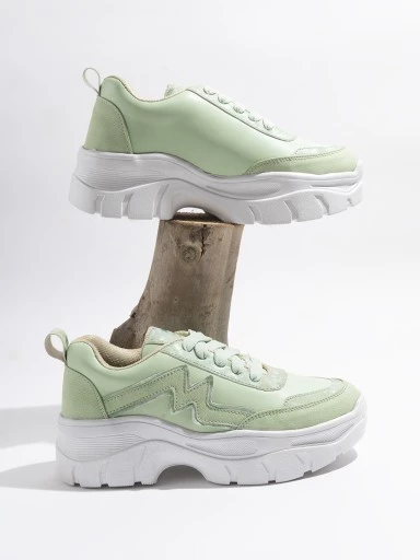 Stylestry Women Green & White Mesh Walking Shoes