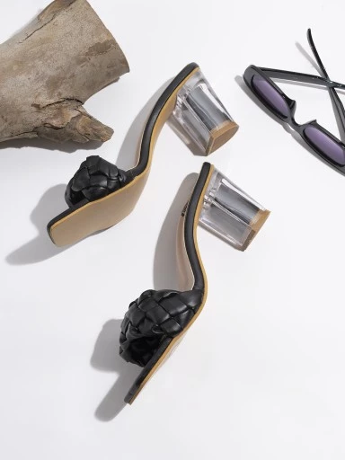 Stylestry Women Black Block Sandals