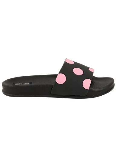 Stylestry Women Black Printed Slider Flip flops