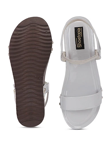 Stylestry Womens & Girls Grey Solid Sandals