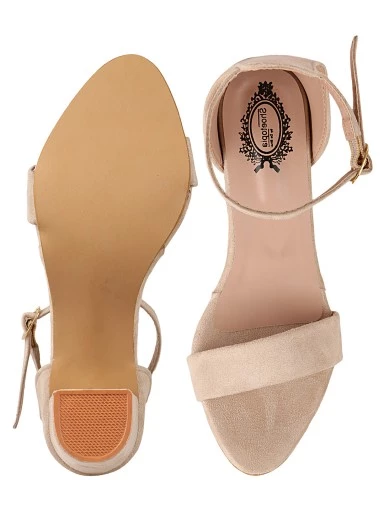 Stylestry Women & Girls BEIGE Solid Block Heels