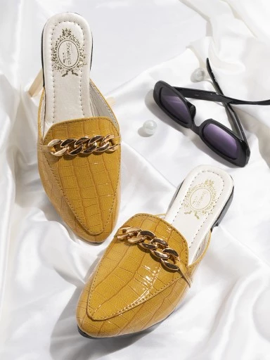 Stylestry Women Tan Solid Mules