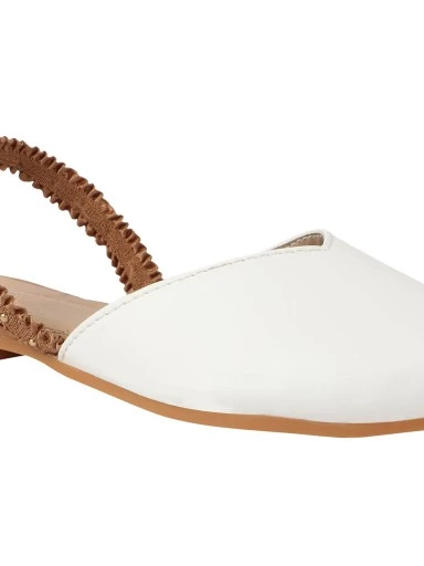 Stylestry Women White Mojaris Flats