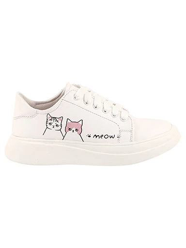 Stylestry Womens & Girls White Lace Up Trending Casual Sneakers