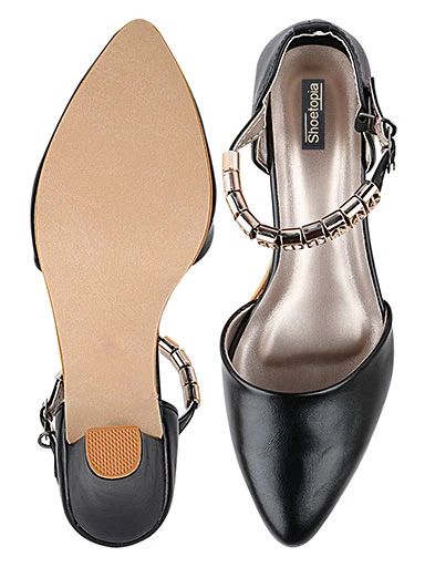 Stylestry Women's & Girl's Black Solid Stylish Block Heels Pumps
