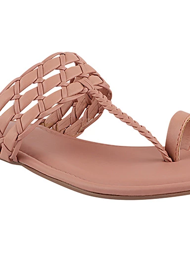 Stylestry Womens & Girls Pink Solid Faux Fur One Toe Flats