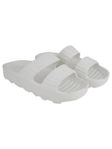 Stylestry Women White Solid Sliders