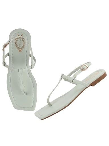 Stylestry Women & Girls Green Flats