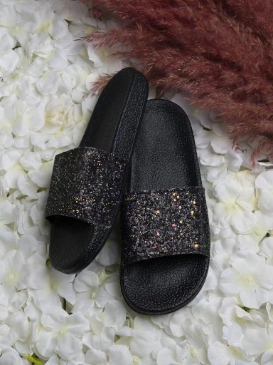Stylestry Women Black Solid Synthetic Open Toe Flats