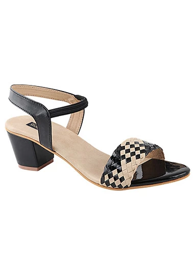 Stylestry Women's & Girl's Black Pointed Toe Block Heeled Sandals