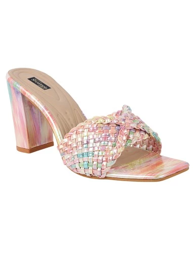 Stylestry Women Multicolor Peep Toe Block Heels