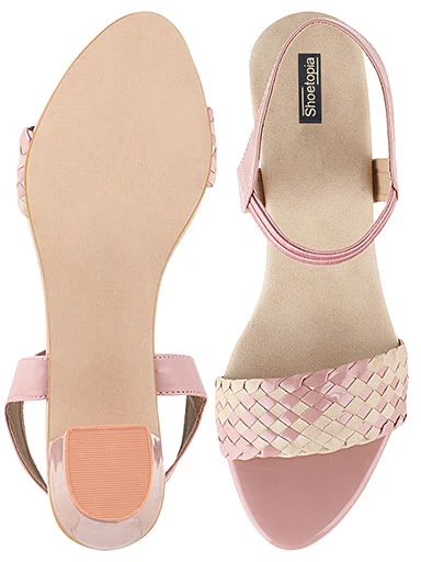 Stylestry Women's & Girl's Pink Pointed Toe Block Heeled Sandals