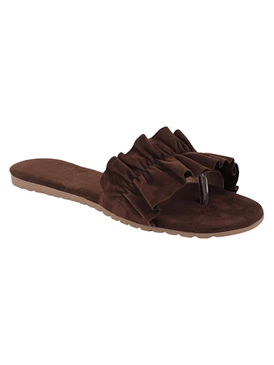 Stylestry Womens & Girls Brown Solid Open Toe Flats