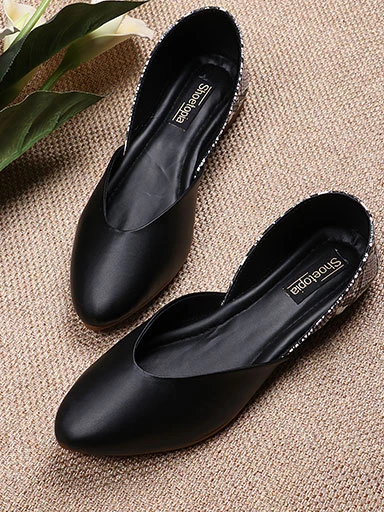 Stylestry Womens & Girls Black Solid Ballerinas Flats