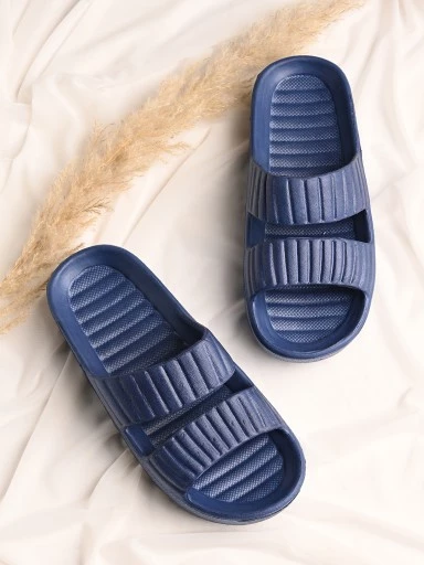 Stylestry Women Blue Solid Slides