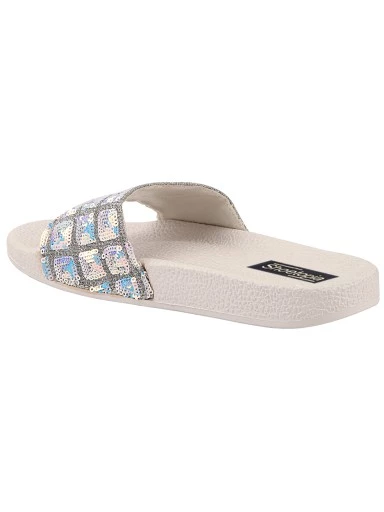Stylestry White Slip On Stylish Slider