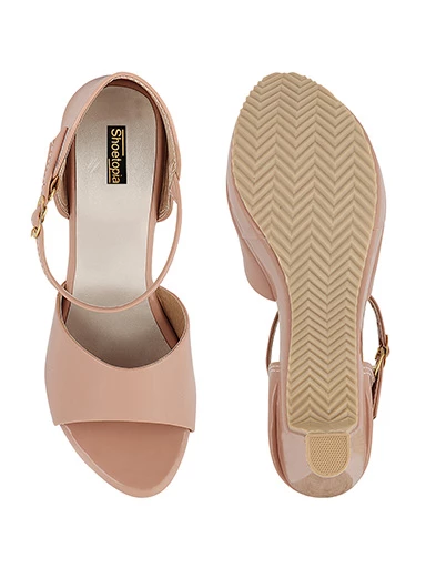 Stylestry Womens & Girls Peach Solid Heels