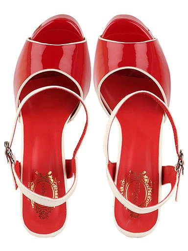 Stylestry Womens & Girls Red Peep Toes Stiletto