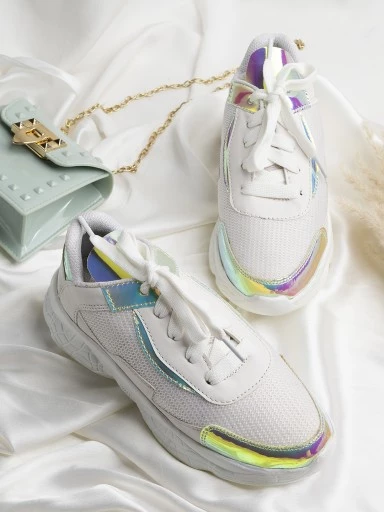 Stylestry Womens & Girls White Stylish Sneakers