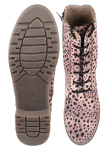 Stylestry Womens & Girls Leopard Print High Top Pink Heeled Boots