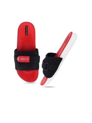 Stylestry Women Red Buckle Sliders