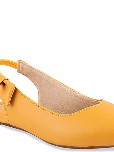 Stylestry Womens & Girls Yellow Embellished Mules with Bows Flats