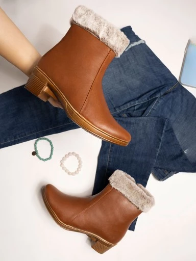 Stylestry Stylish Trendy Smart Casual Tan Boots For Women & Girls