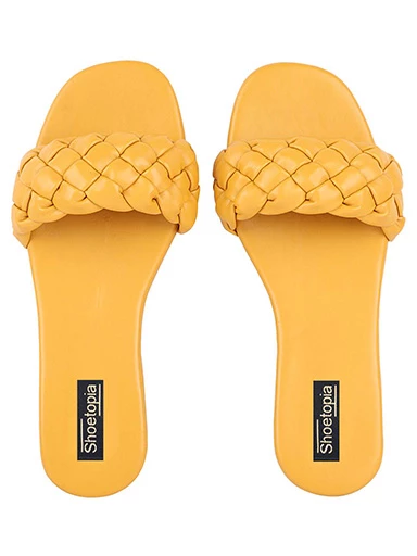 Stylestry Womens & Girls Yellow Open Toe Flats