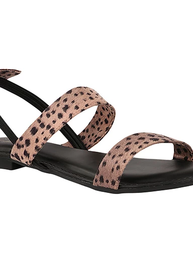 Stylestry Womens & Girls Peach Printed Open Toe Flats