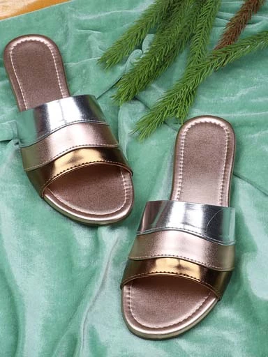 Stylestry Womens & Girls ColourBlocked Open Toe Flats
