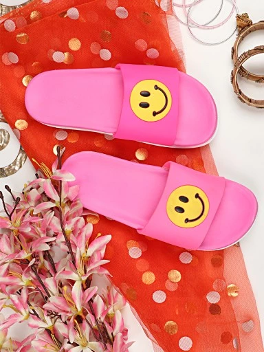 Stylestry Women Pink Printed Thong Flip-Flops
