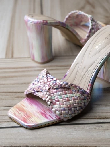 Stylestry Women Multicolor Peep Toe Block Heels