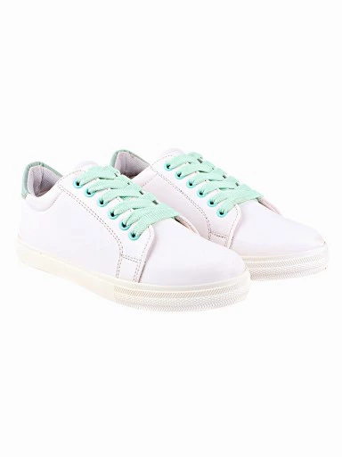 Stylestry Womens & Girls Green Lace Up Trending Casual Sneakers