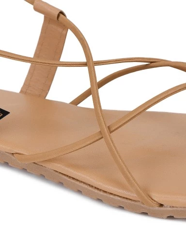 StylestryWomen Brown Open Toe Flats