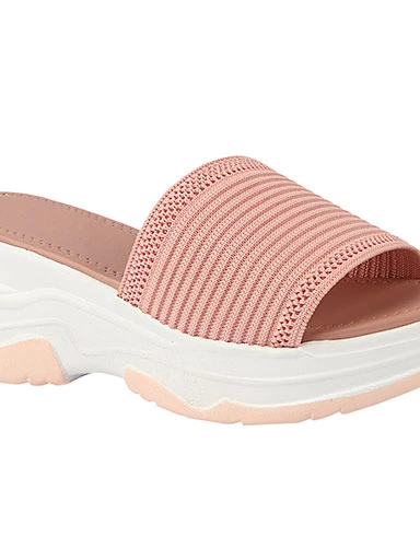Stylestry Women's & Girl's Pink Embellished Wedge Heels