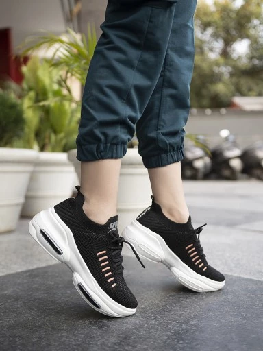Stylestry Women Black & Pink Walking Shoes