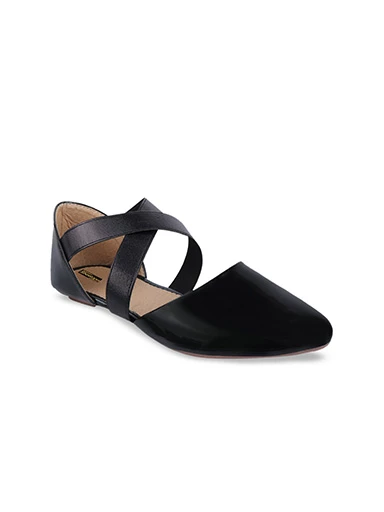 Stylestry Womens & Girls Black Solid Ballerinas