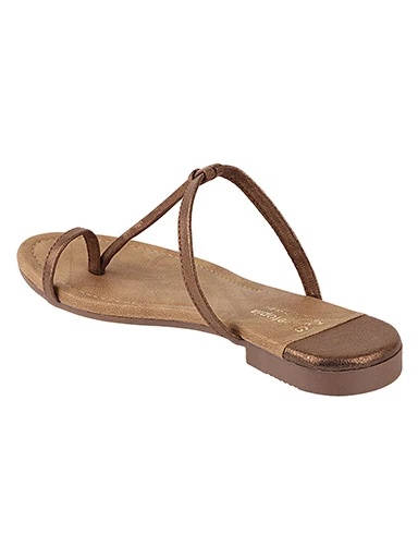 Stylestry Womens & Girls Copper-Toned Solid One Toe Flats