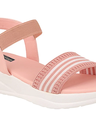 Stylestry Womens & Girls Pink Woven Design Flatforms