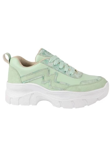 Stylestry Women Green & White Mesh Walking Shoes