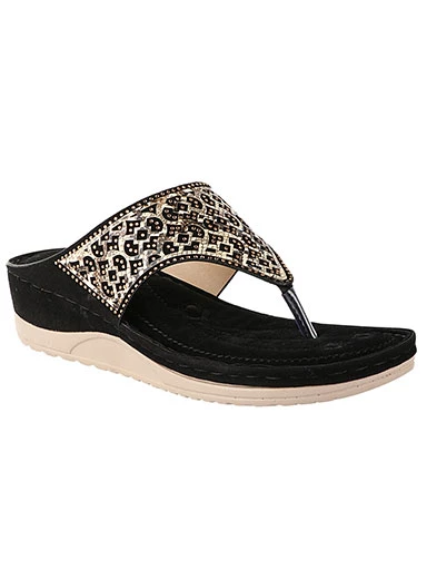 Stylestry Women's & Girl's Ortho Care Dr Orthopaedic Super Comfort Fit Black Cushion Sandals