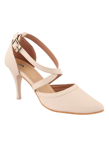 Stylestry Womens & Girls Cream Stilettos Heels Solid Pumps